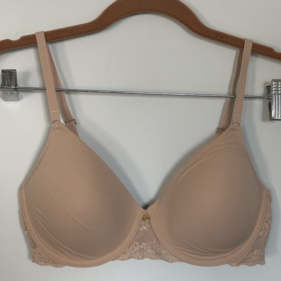 Natori Tan Lace Trim Bra 32D NWOT - Picture 1 of 4